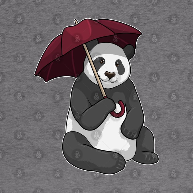 Panda at Rain with Umbrella by Markus Schnabel